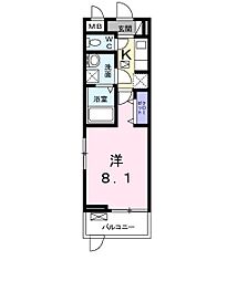 アンランジュ 1Kの間取図画像