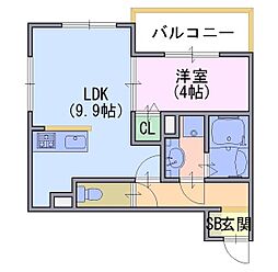 ソラヴィータ桂川 1LDKの間取図画像