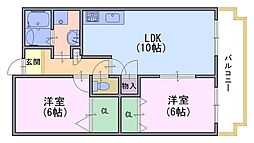 ローレルコート五番館 2LDKの間取図画像