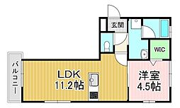 大喜清明館二号館 1LDKの間取図画像