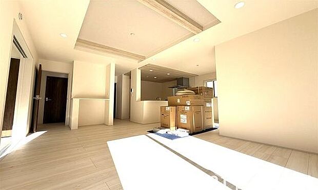 《リビングダイニング》 ■豊かな光が照らすこの場所は、たわいもない会話を楽しみ、ゆったりとした時間を過ごす場所。家族の日常が刻まれる大切な空間です。自然光に溢れるこの空間はリフレッシュにピッタリです。