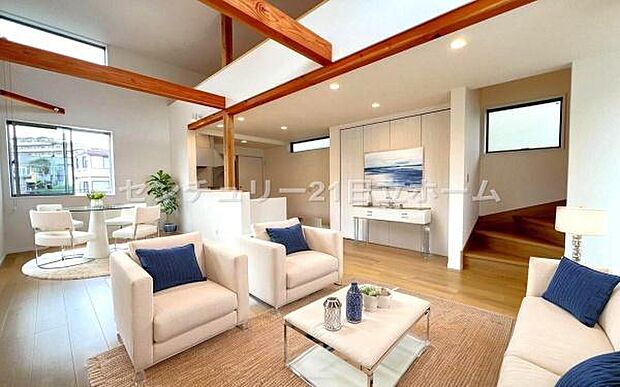 《リビングダイニング》 ■本画像は家具の配置をCGで作成しており、実際に現地に家具は置かれておりません。また、価格に家具は含まれておりません。