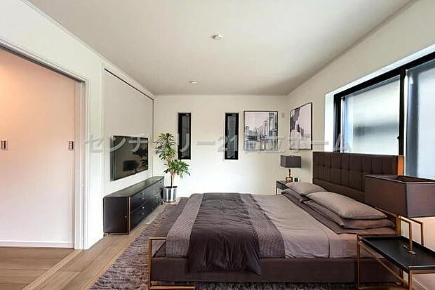 《寝室》　■本画像は家具や小物の配置をCGで作成しており、実際に現地に家具や小物は置かれておりません。また、価格に家具や小物は含まれておりません。