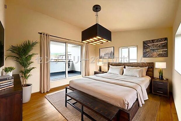 《寝室》 ■本画像は家具の配置をCGで作成しており、実際に現地に家具は置かれておりません。また、価格に家具は含まれておりません。