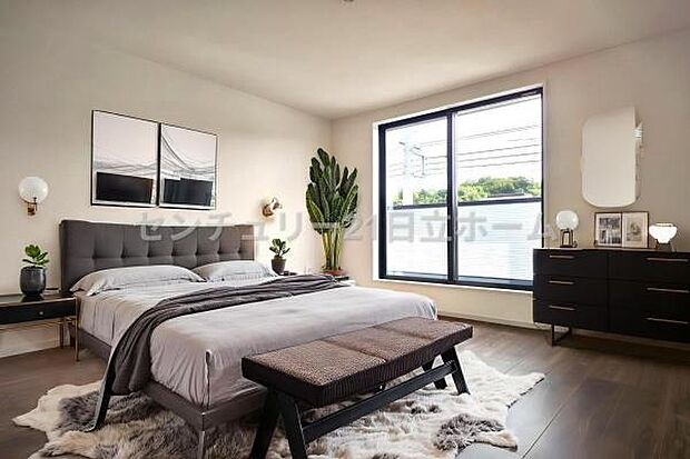 《寝室》 ■本画像は家具の配置をCGで作成しており、実際に現地に家具は置かれておりません。また、価格に家具は含まれておりません。