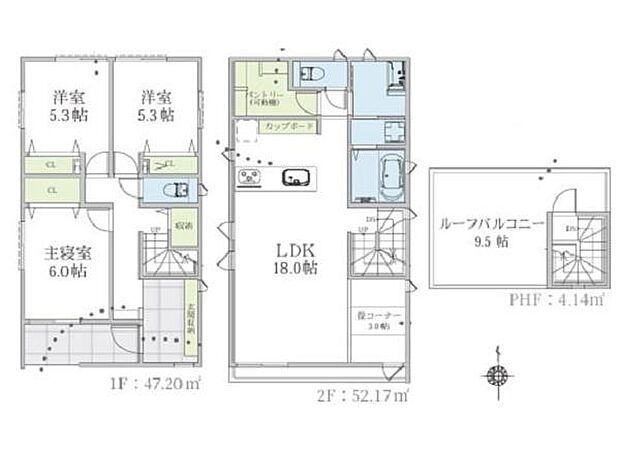 《間取り》■リビング中心の新生活。光を取り入れる開放的な設計で居心地の良い時間を演出します。