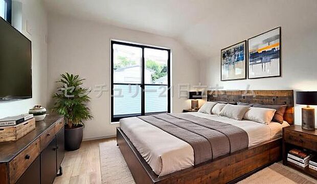 《寝室》 ■本画像は家具の配置をCGで作成しており、実際に現地に家具は置かれておりません。また、価格に家具は含まれておりません。