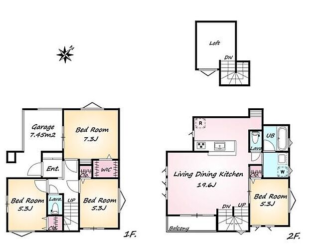 《間取り》■リビング中心の新生活。光を取り入れる開放的な設計で居心地の良い時間を演出します。