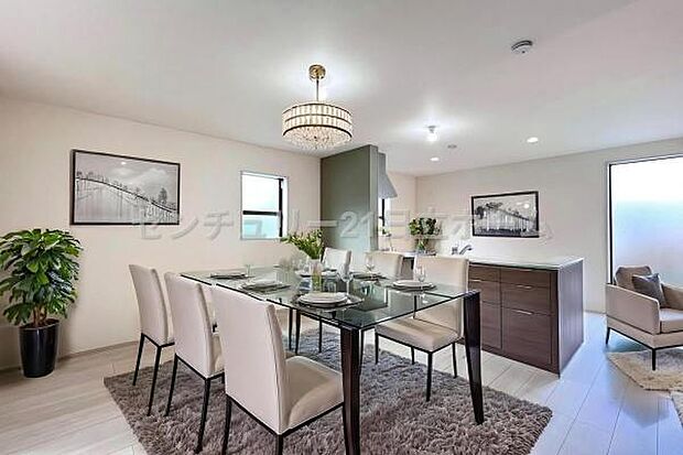 《ダイニングキッチン》　■本画像の家具や小物はCGで作成しており、実際に現地に家具は置かれておりません。また、価格に家具は含まれておりません。