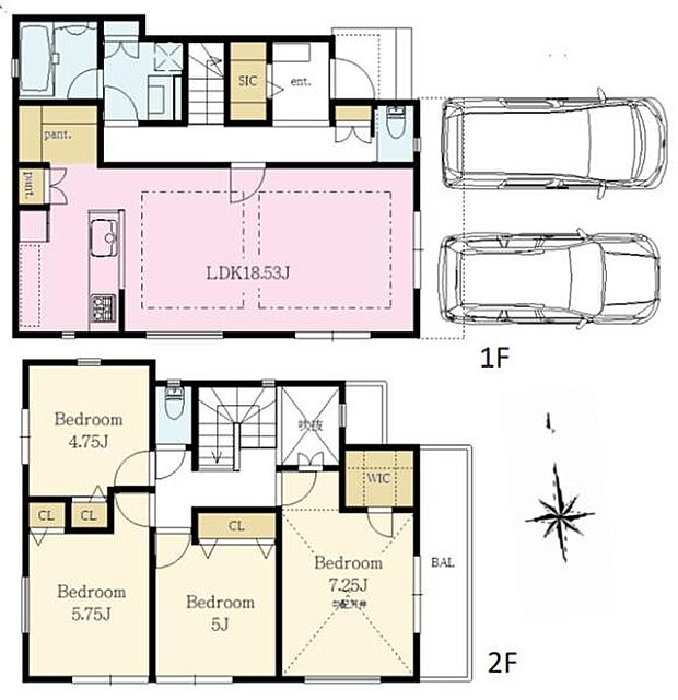 《間取り》■リビング中心の新生活。光を取り入れる開放的な設計で居心地の良い時間を演出します。