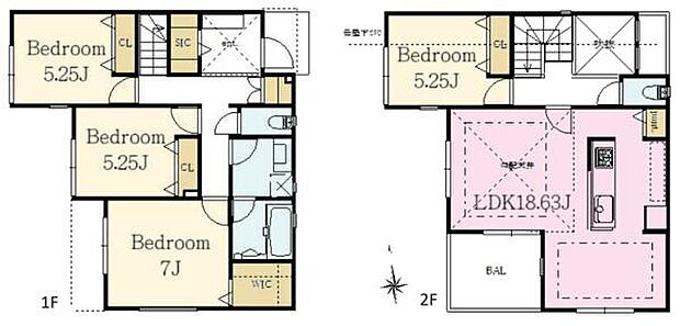 《間取り》■リビング中心の新生活。光を取り入れる開放的な設計で居心地の良い時間を演出します。