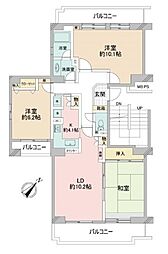 コープ野村バードウッド鶴見2番館 3LDKの間取り