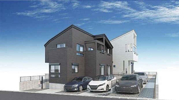 《完成予想図 外観パース》　■スタイリッシュかつ重厚感のある洗練された外観！上品さを際立たせています。（イメージパースは実際と異なる場合があります）