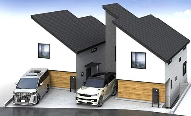 《完成予想図 外観パース》　■スタイリッシュかつ重厚感のある洗練された外観！ブラツクとブラウンをベースに仕上げ上品さを際立たせています。（イメージパースは実際と異なる場合があります）