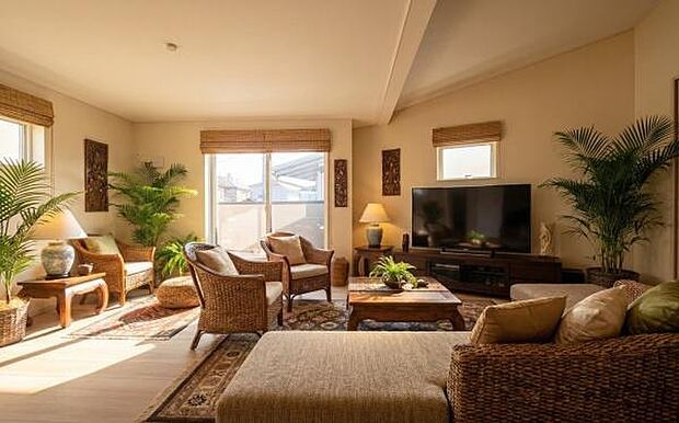 《リビングダイニング》 ■本画像は家具や小物の配置をCGで作成しており、実際に現地に家具や小物は置かれておりません。また、価格に家具や小物は含まれておりません。