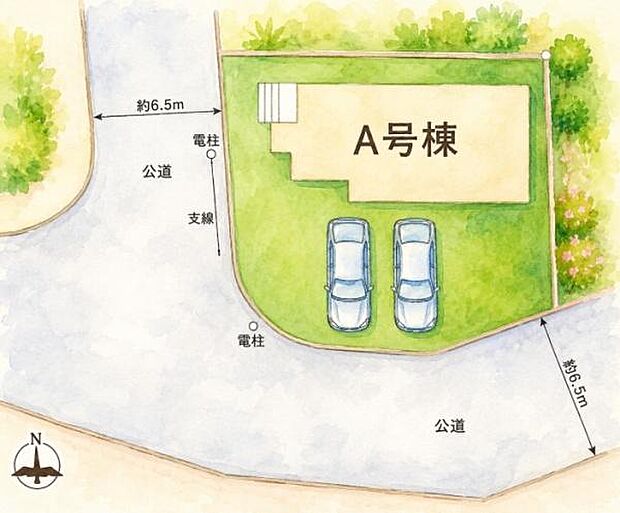 《区画図》 ■カースペース2台あり(車種によります)。