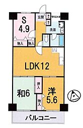 ネオコーポ大津湖城ヶ丘B棟 2SLDKの間取り