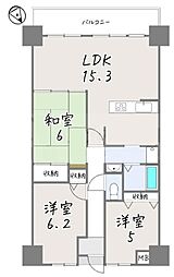 レックスアルティ草津 3LDKの間取り