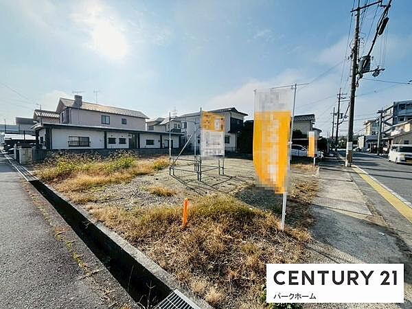前面道路は見通しがよく、車の切り返しもしやすい間口。