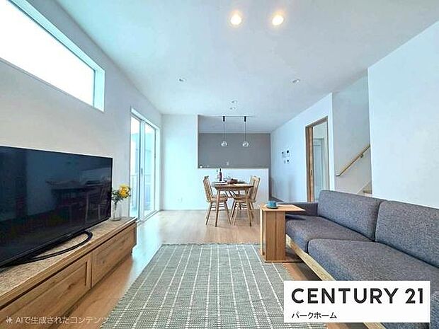 【リビング】ゆったりと寛げてコミュニケーションが広がりやすいレイアウトです