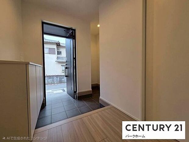 【玄関】土間収納もあり、ベビーカ―やアウトドア用品等も置いておけます!