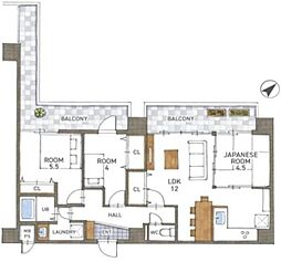 朝日プラザ浜大津 3LDKの間取図画像