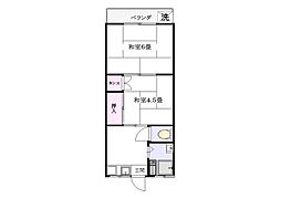 第1ヤマトコーポ 2Kの間取図画像