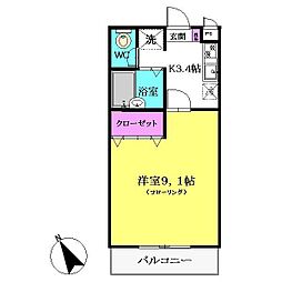 サンモールミナミ 1Kの間取図画像