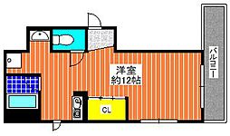 ＦＫ2 2階1Kの間取り