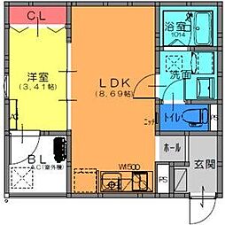 Fstyle西取石4号館 3階1LDKの間取り