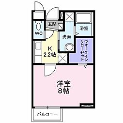 カレント・レジデンス 1Kの間取図画像