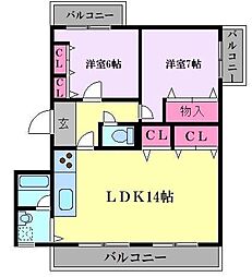 間取図画像 2LDK