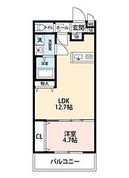 TKアンバーコート浜寺 1LDKの間取図画像