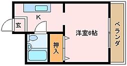 ベラーノ高石 1Kの間取図画像