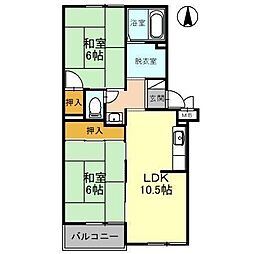 メゾンヴィオラ 2LDKの間取図画像