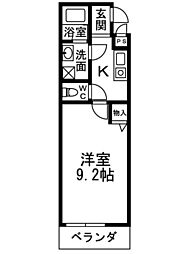 ポプラーレキシダ 1Kの間取図画像