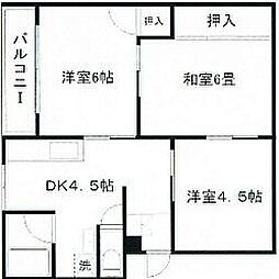 第一曽根団地 3DKの間取図画像