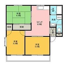 サンライズ・茜 3DKの間取図画像