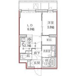 高石市高師浜4丁目マンション 1LDKの間取図画像