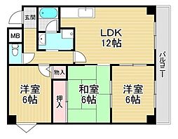エントピア福泉 3LDKの間取図画像