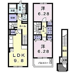 ハピネス2 2LDKの間取図画像