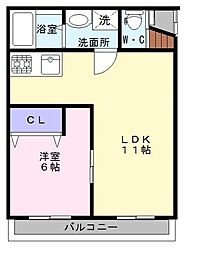 ALEGRIA諏訪ノ森 1LDKの間取図画像
