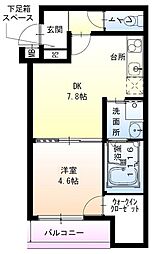 フジパレス高石2番館 1LDKの間取図画像