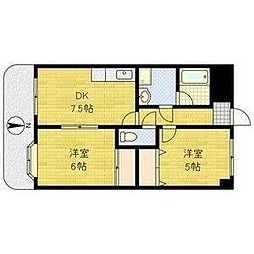 グレース津久野2 2DKの間取図画像
