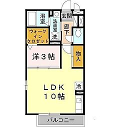 グランシャリオ鳳 1LDKの間取図画像