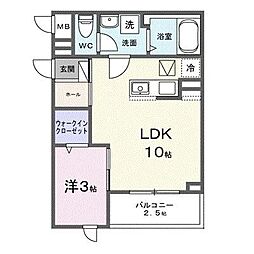 仮称東羽衣6丁目アパート 1LDKの間取図画像