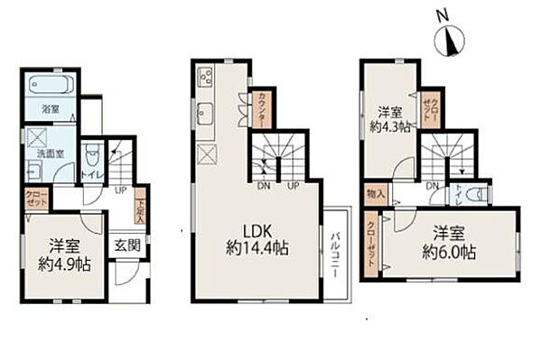 《間取り》■リビング中心の新生活。光を取り入れる開放的な設計で居心地の良い時間を演出します。