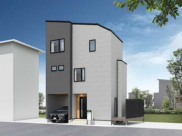 ■外観イメージ。落ち着きのあるトーンでまとめた外観。長年住むうちに深い愛着を感じることの出来る、飽きのこないデザインです。天然木を一部に使用した外観。