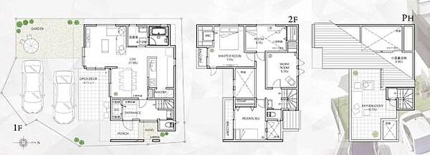 《間取り》■リビング中心の新生活。光を取り入れる開放的な設計で居心地の良い時間を演出します。