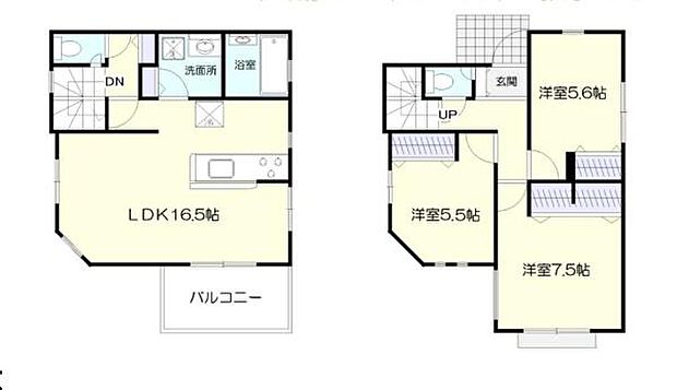 《間取り》■リビング中心の新生活。光を取り入れる開放的な設計で居心地の良い時間を演出します。